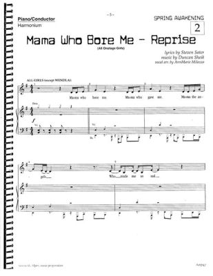 mama who bore me sheet music on the art of writing and its evolution